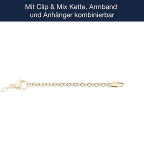 Verlängerungskette 10 cm gold mit Karabiner und Ankern verbunden
