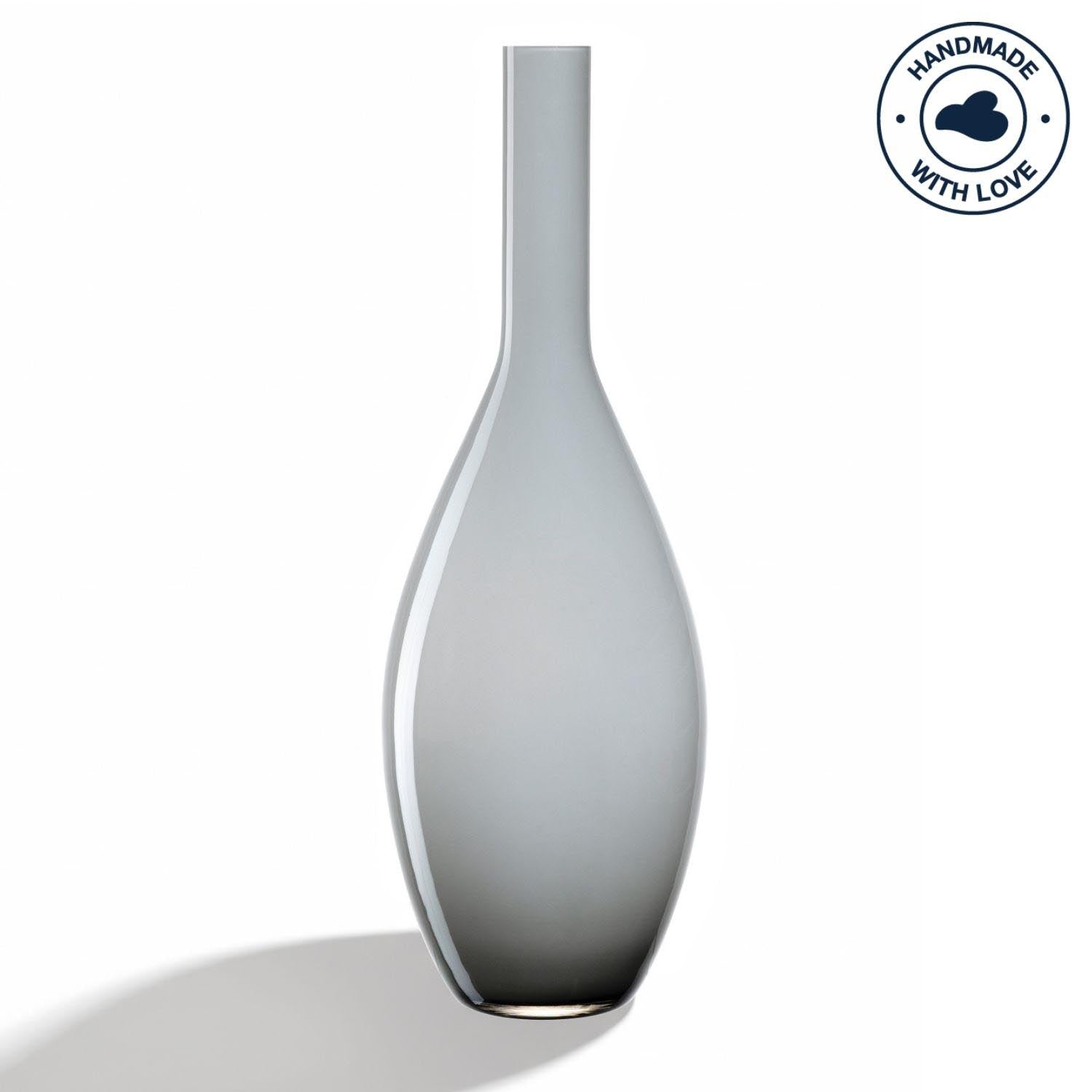 Vase BEAUTY 50 cm grau, elegante Flaschenform mit schmalem Hals