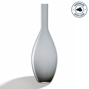 Vase BEAUTY 50 cm grau, elegante Flaschenform mit schmalem Hals