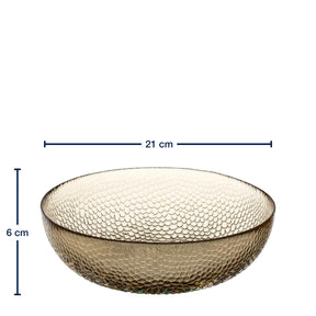 Schale RIPOSO 21 cm braun mit Strukturoberfläche und Massangaben