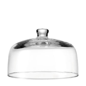 Glocke TWENTY 4 aus klarem Glas mit Knauf auf weißem Hintergrund