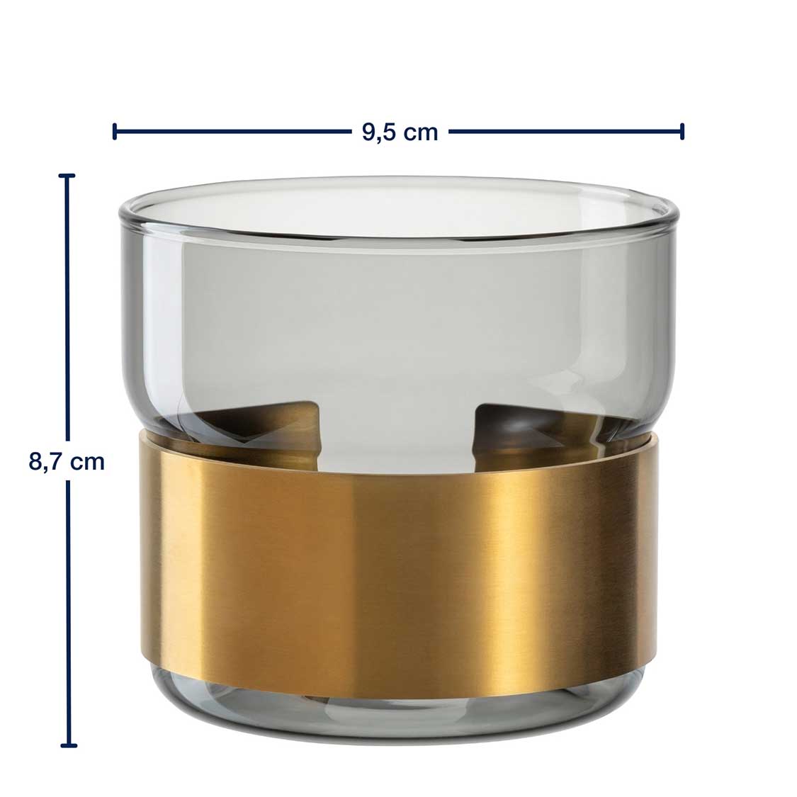 Massangaben zu Tischlicht SILENZIO 9 cm grau
