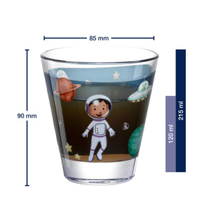 Massangaben zu Trinkglas BAMBINI AVVENTURA 215 ml Weltall 6er-Set