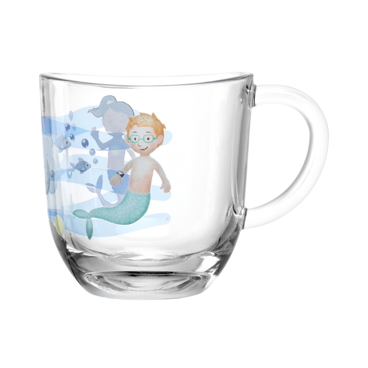Glastasse BAMBINI AVVENTURA mit Meerjunge und Delphin-Motiv