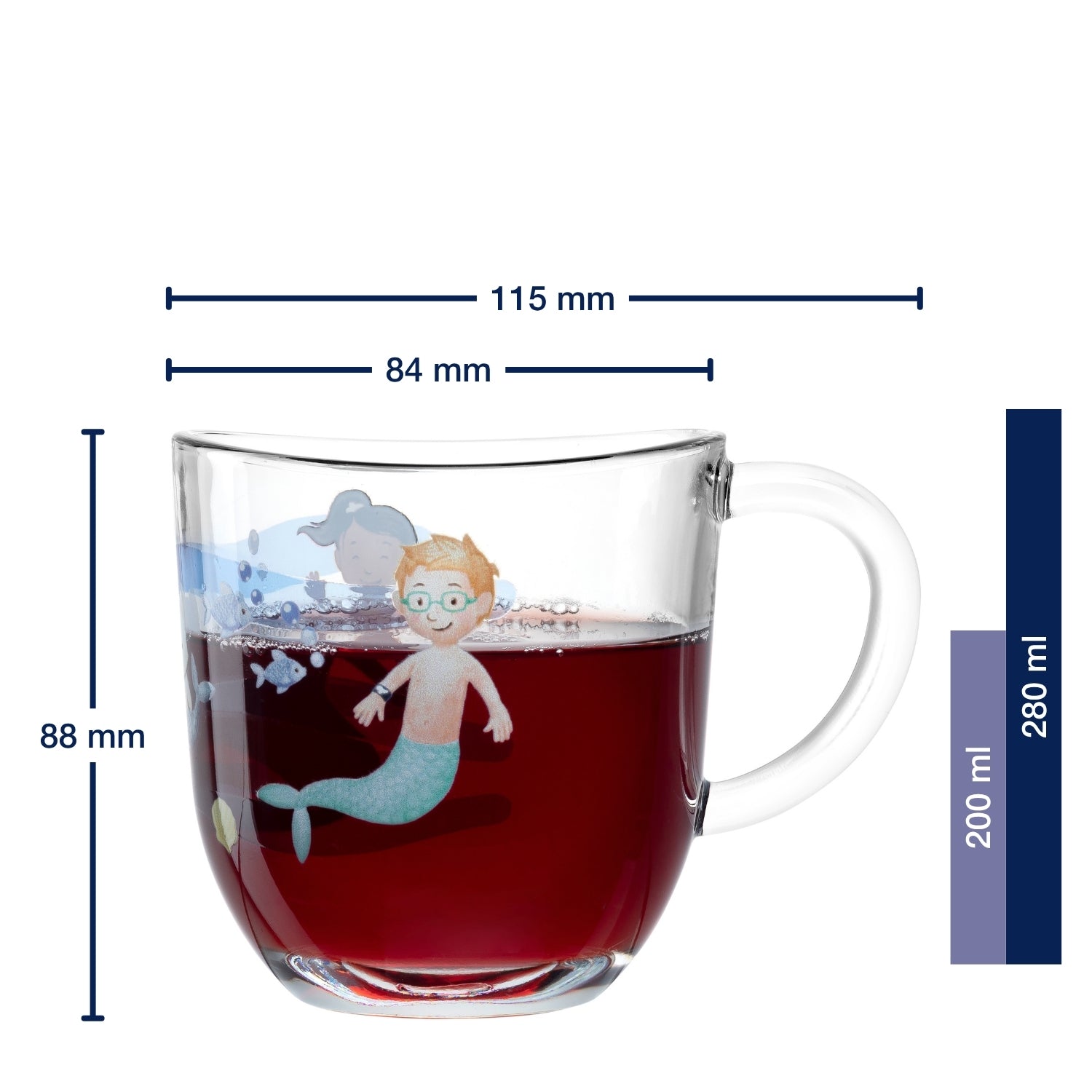 Massangaben zu Tasse BAMBINI AVVENTURA 280 ml Meer