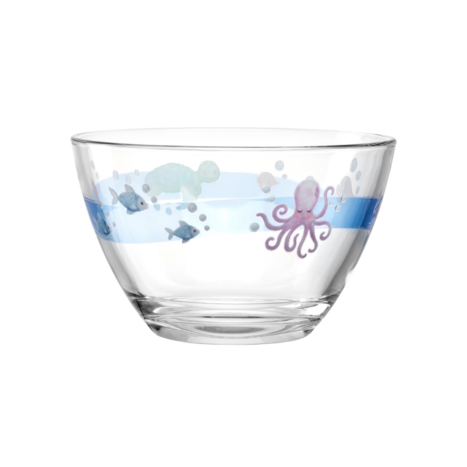 Schale BAMBINI AVVENTURA mit Meermotiven, Fischen und Oktopus in Blau- und Rottönen