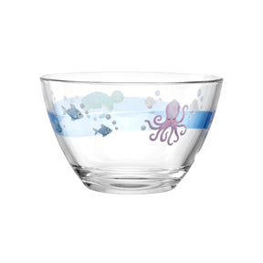 Schale BAMBINI AVVENTURA mit Meermotiven, Fischen und Oktopus in Blau- und Rottönen