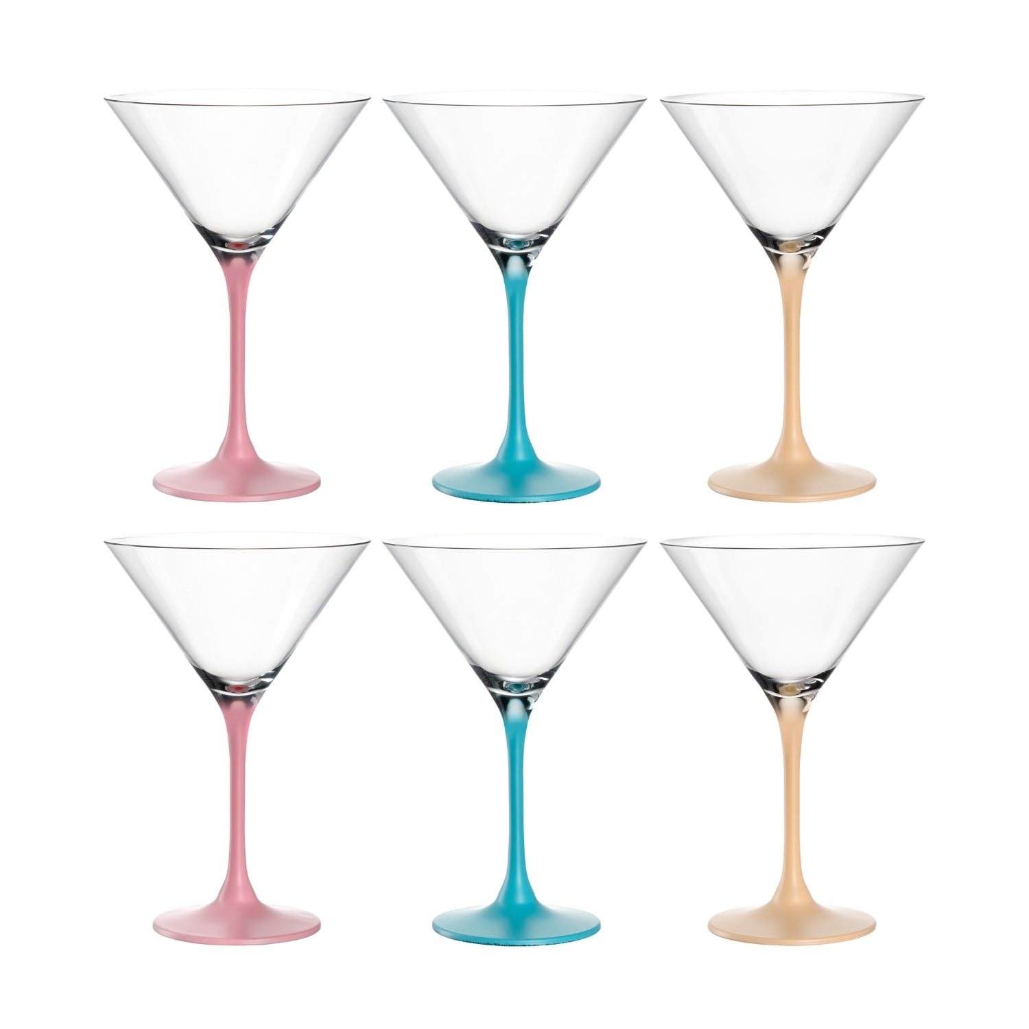 Cocktailschale BRERA 230 ml 6er-Set in Rosa, Türkis und Beige