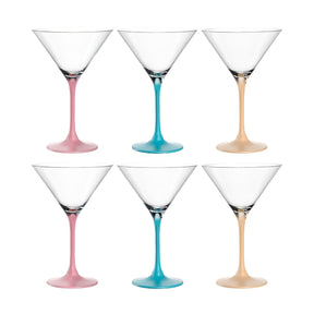 Cocktailschale BRERA 230 ml 6er-Set in Rosa, Türkis und Beige