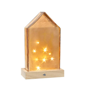 LED Haus 22 cm amber MAGICO mit leuchtenden Sternen