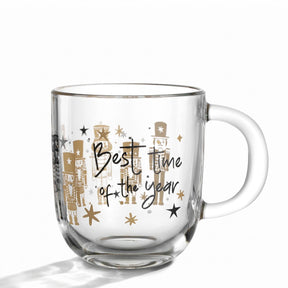 Tasse RIPOSO mit Gravur "Best time of the year" und Weihnachtsmotiven in Gold