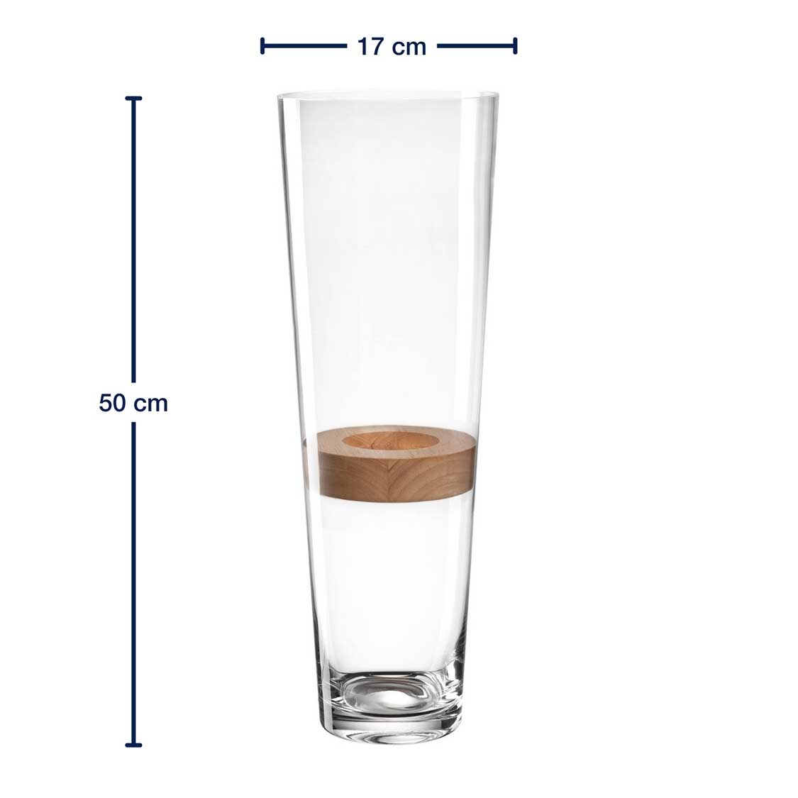 Massangaben zur Vase 50 cm mit Holzeinsatz MAGICO