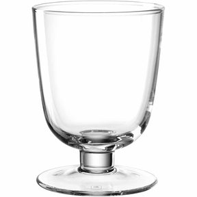 Windlicht auf Fuß CAPANNA aus klarem Glas, Frontansicht