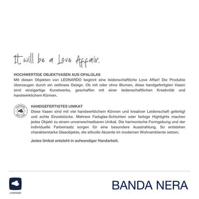 Vase BANDA NERA, schwarzes Glas, Produktinformationen und Herstellerangaben