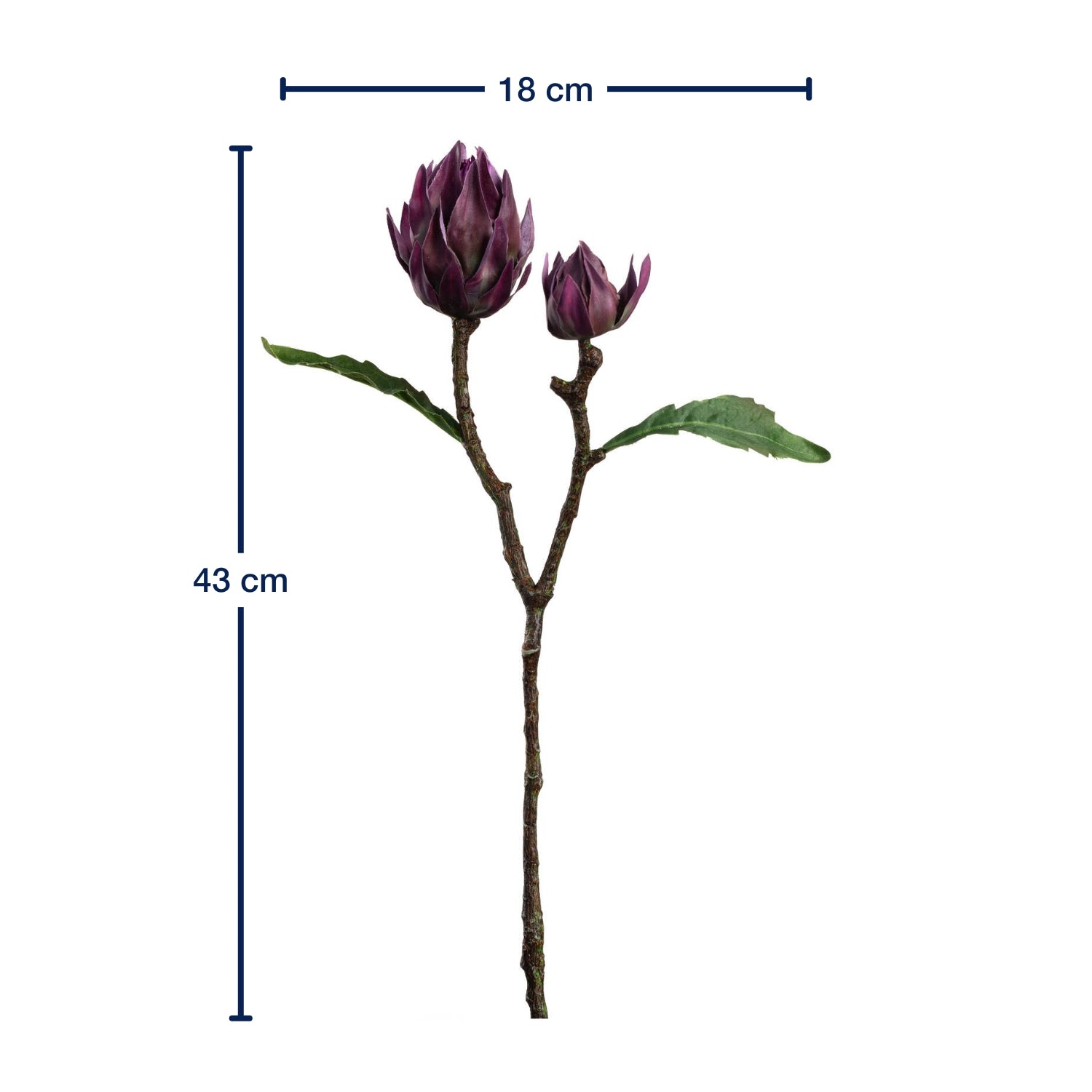 Massangaben zu Artischocke FIORE 43 cm lila