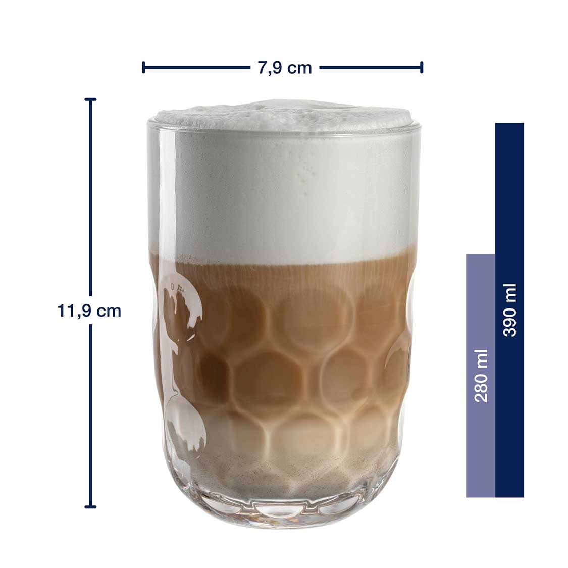 Massangaben zu Latte Macchiato Set GOCCE 6-teilig