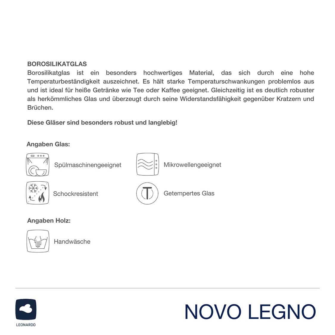 Produktinformationen und Pflegeanleitung zu Becher NOVO LEGNO
