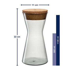 Massangaben zu Dose FORMA X 22 cm grau mit Korkdeckel