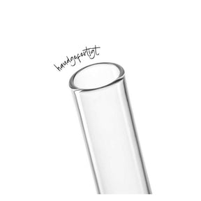 Solifleurvase ARIA aus klarem Glas, handgezeichnet beschriftet