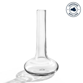 Solifleurvase ARIA aus klarem Glas mit schmalem Hals und rundem Boden