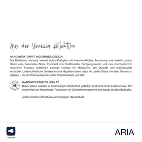 Produktinformationen zur Solifleurvase ARIA und Herstellerangaben zur Venezia-Kollektion