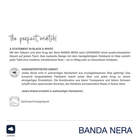 Produktbeschreibung und Pflegeanleitung zum Trinkglas BANDA NERA