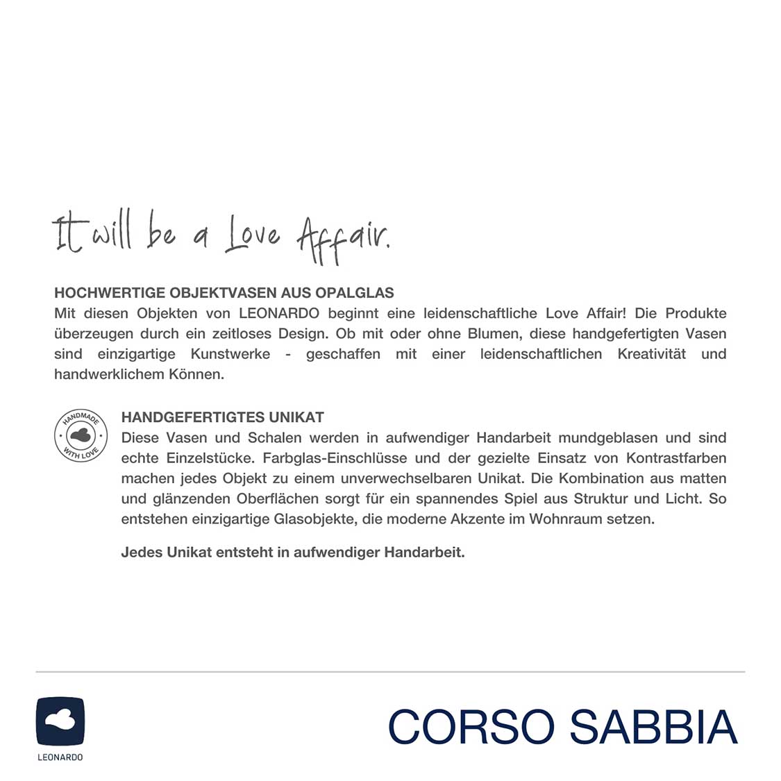 Schale CORSO SABBIA, Produktinformationen und Verpackung