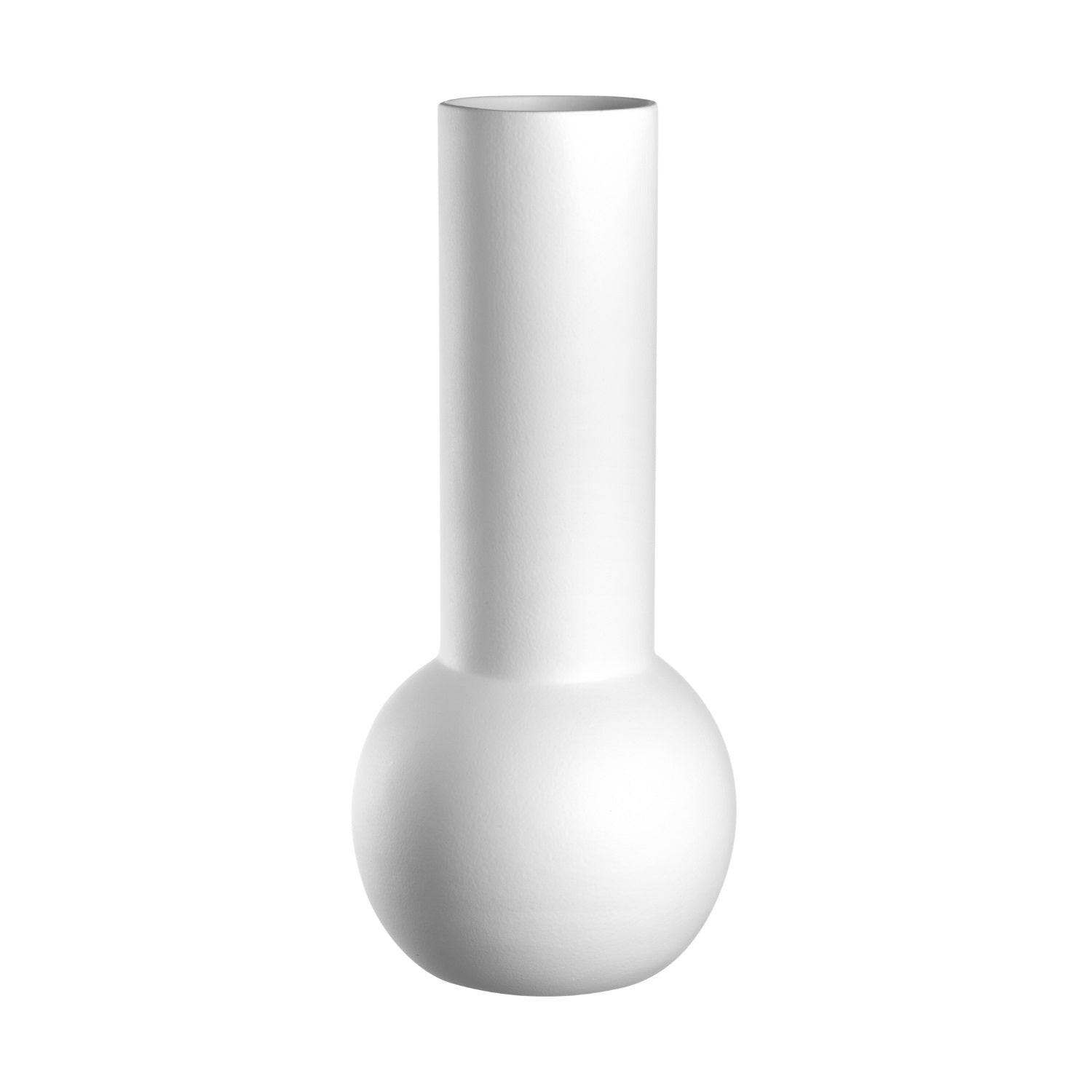 Keramikvase BRERA weiß mit kugelförmigem Unterteil und zylindrischem Hals