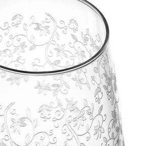 Sektglas CHATEAU mit floralem Dekor, Detailansicht der Gravur