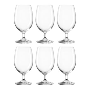 Sechs klare Wassergläser DAILY 370 ml in zwei Reihen arrangiert