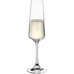 Sektglas PALADINO mit Sekt gefüllt vor weißem Hintergrund
