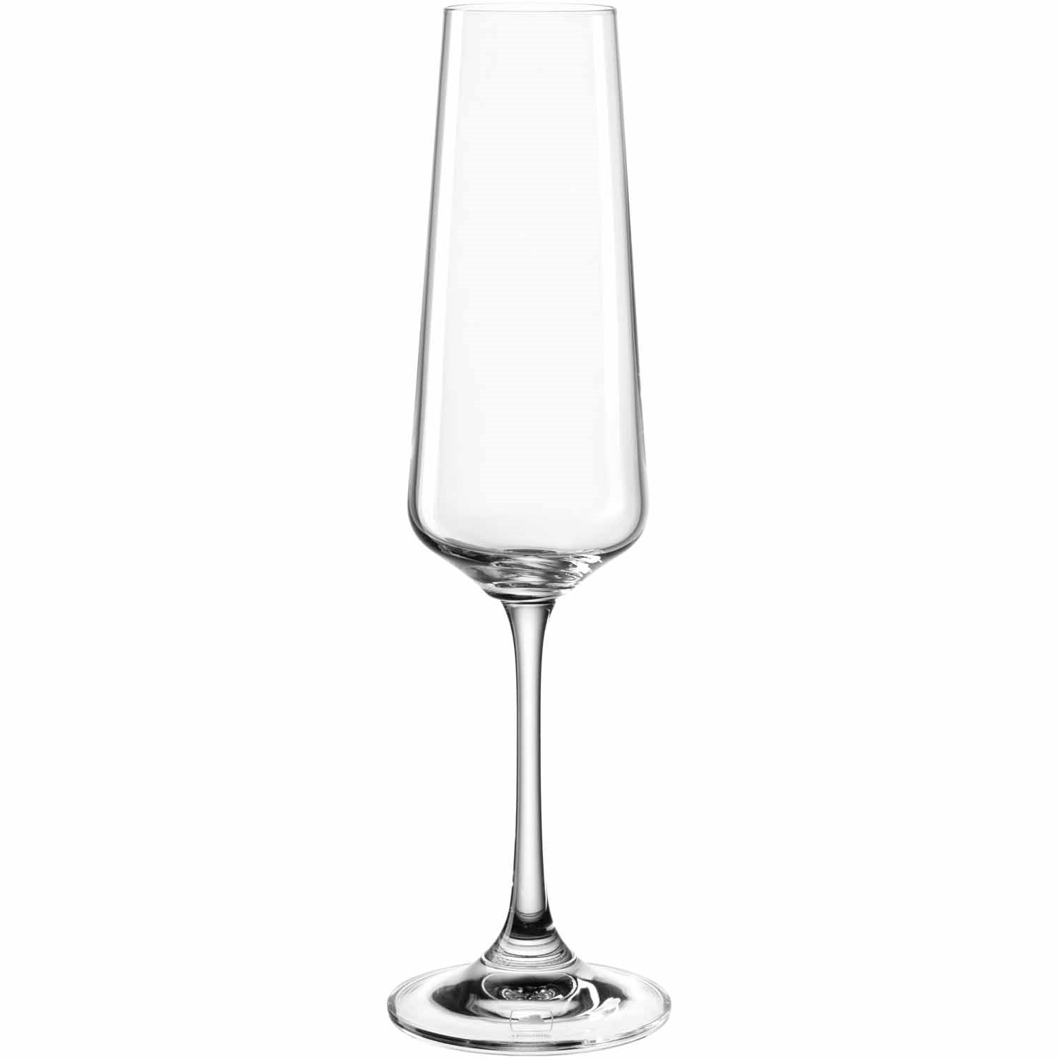 Sektglas PALADINO aus klarem Glas mit schlankem Stiel, Frontalansicht
