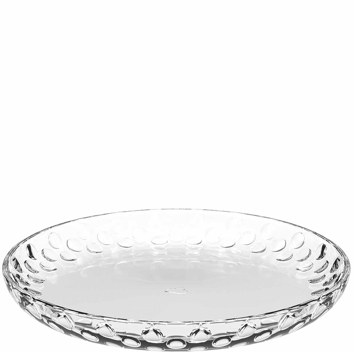 Teller CUCINA OPTIC 18 cm, klares Glas mit strukturiertem Wellenrand, Draufsicht