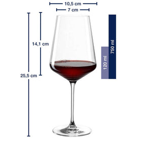 Massangaben zu Rotweinglas PUCCINI 750 ml