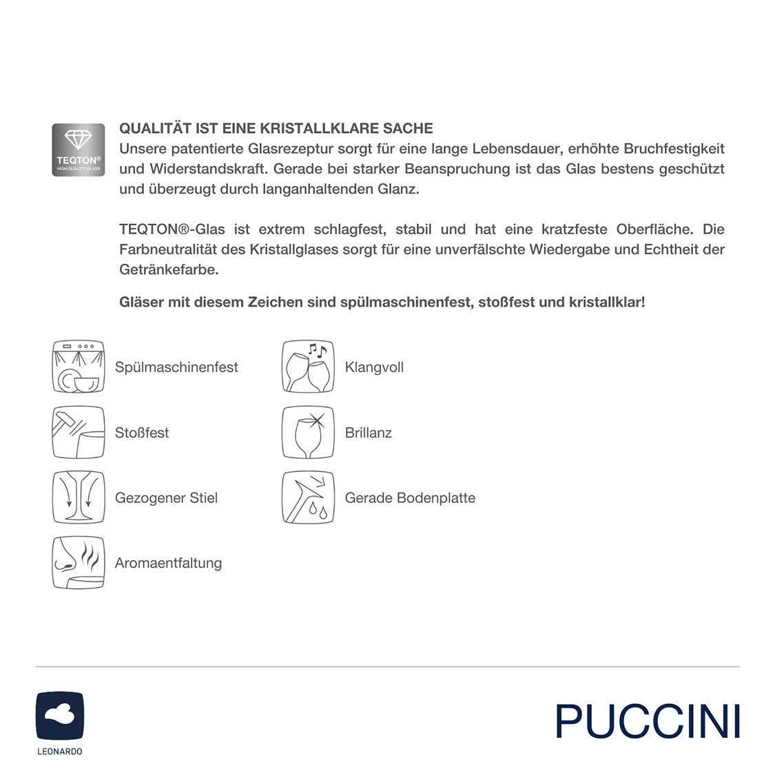 Qualitätsmerkmale und Eigenschaften des Burgunderglases PUCCINI
