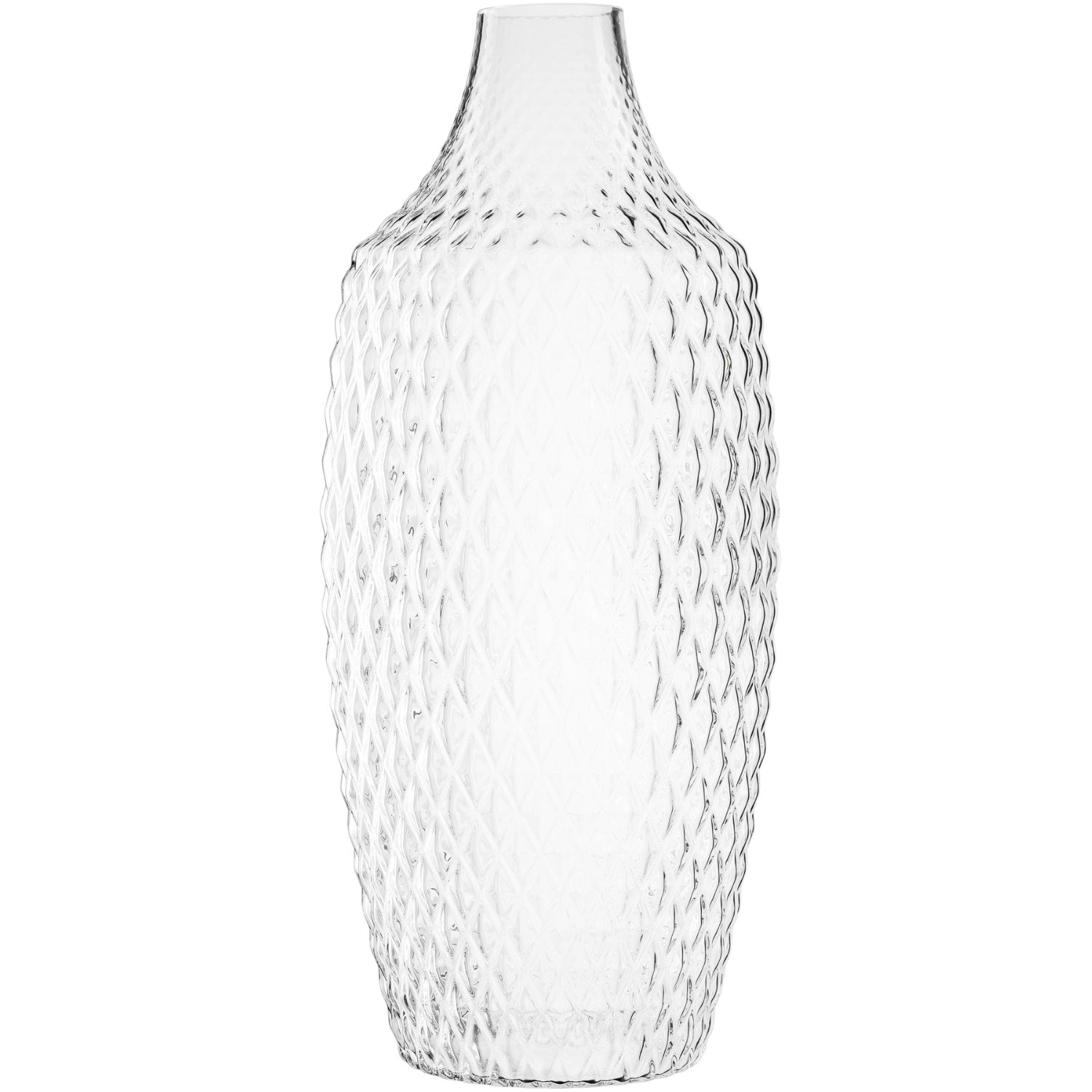 Vase POESIA 60 cm aus klarem Glas mit strukturierter Oberflaeche
