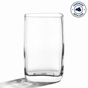 Vase PIETRA 20 cm schmal, klares Glas, rechteckige Form auf weißem Hintergrund