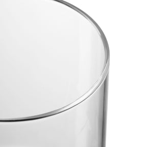 Dose COMODO, klares Glas, Detailaufnahme des oberen Randes und der Wölbung