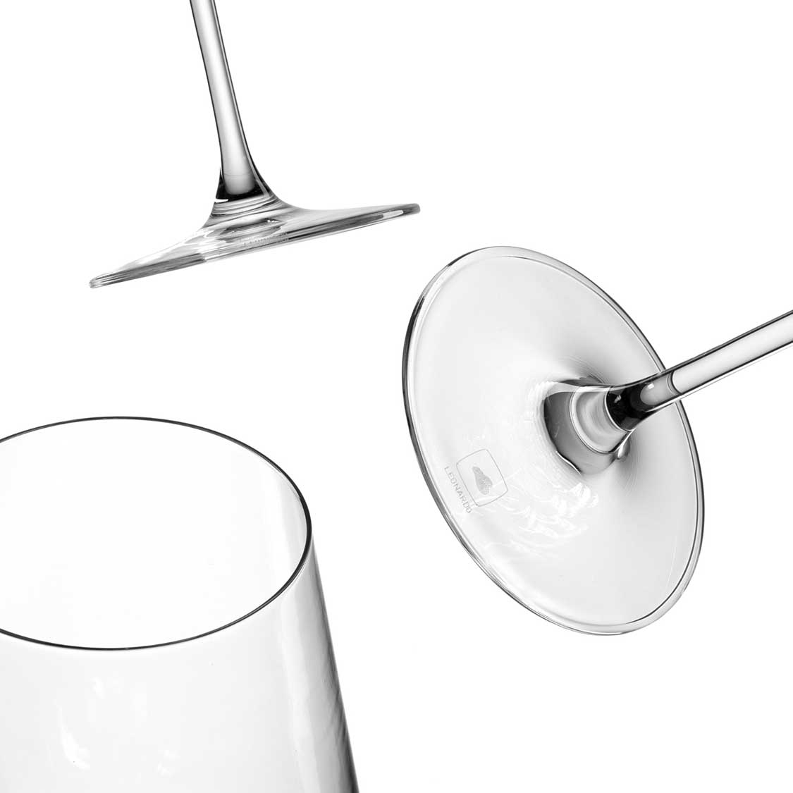 Weißweinglas PUCCINI mit Stieldetail und Kelchform von oben