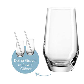 Massangaben zu Trinkglas Geschenkset PUCCINI 5-teilig 365 ml mit persönlicher Gravur