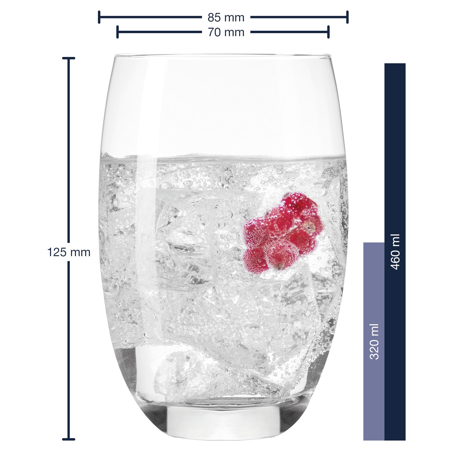 Massangaben zu Trinkglas CHEERS 450 ml mit persönlicher Gravur