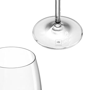 Rotweinglas DAILY 460 ml, Detailansicht des Glasbodens und Stiels
