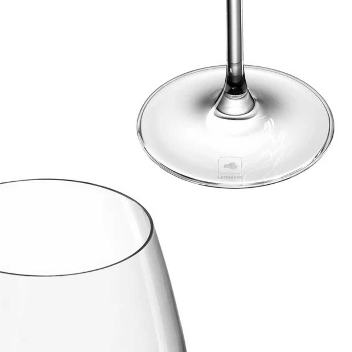 Rotweinglas CHEERS von oben und von der Seite, klares Glas