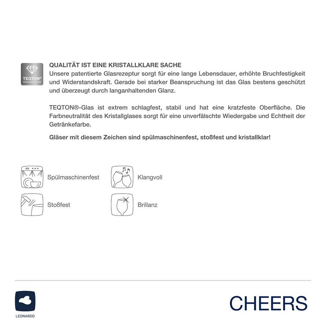Produktinformationen und Pflegeanleitung zum CHEERS Rotweinglas